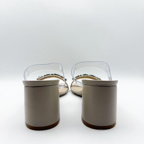 Stuart Weitzman Women Crystal Fleur 60 Slide Heel 9.5 Clear Strap Rhinestone NIB - Picture 11 of 13